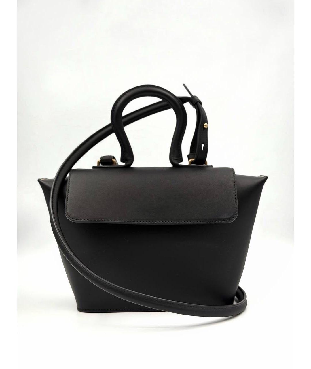 BALLY Черная кожаная сумка с короткими ручками, фото 2