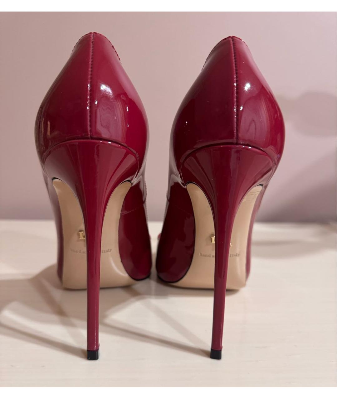 LE SILLA Бордовые туфли из лакированной кожи, фото 4