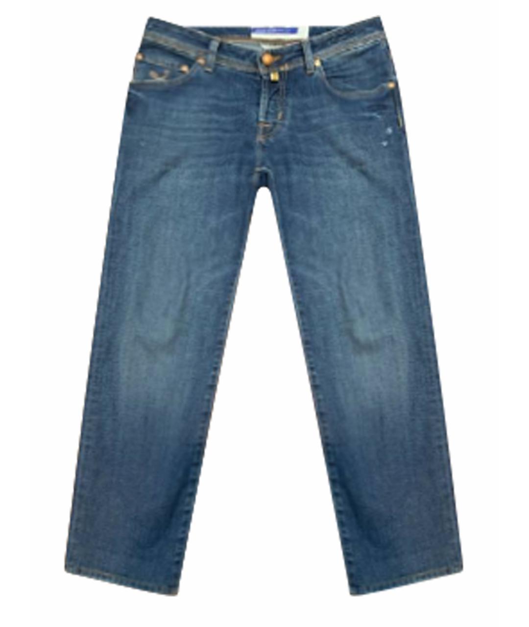 JACOB COHEN Синие хлопковые прямые джинсы, фото 1