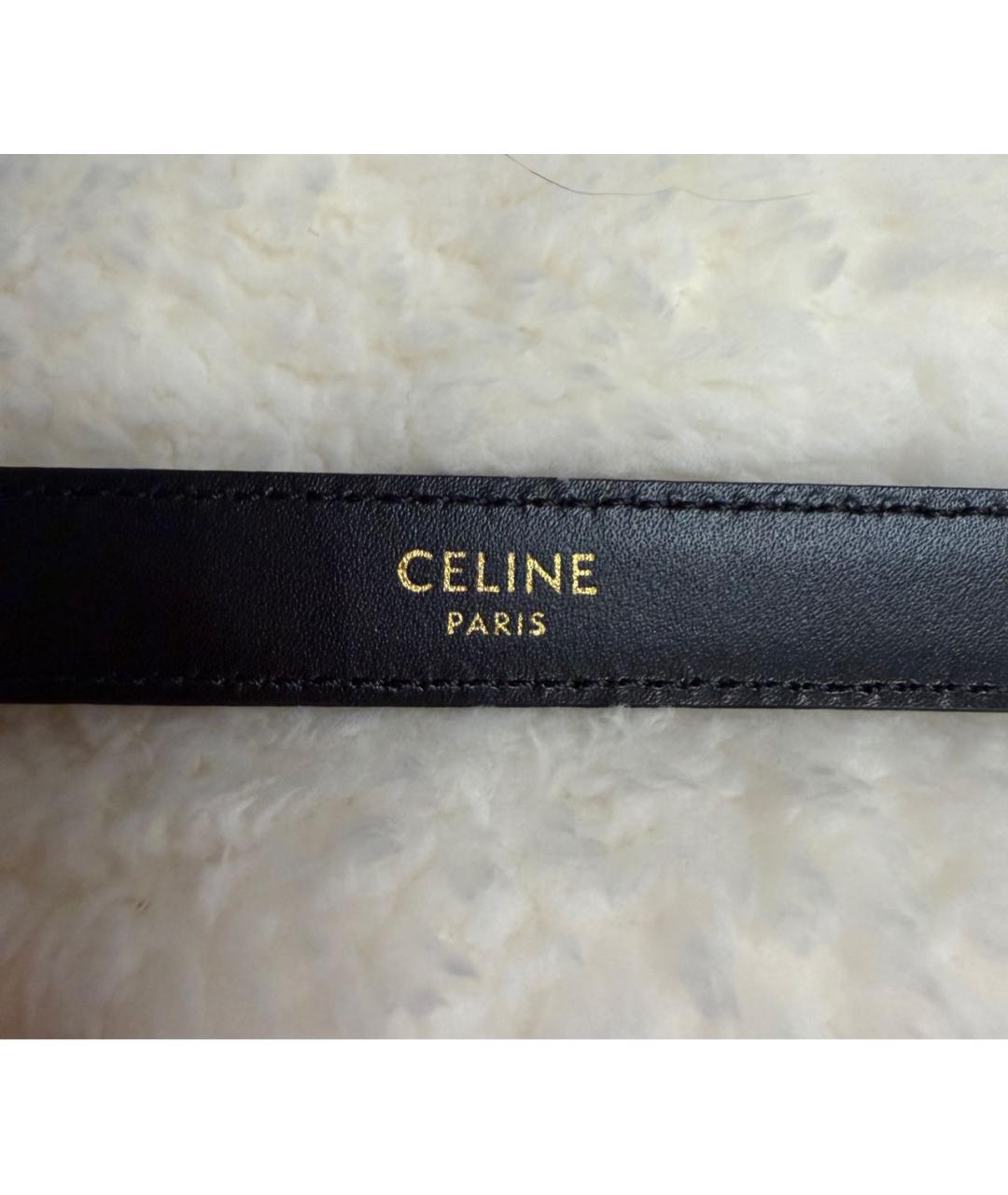 CELINE Черный кожаный ремень, фото 5