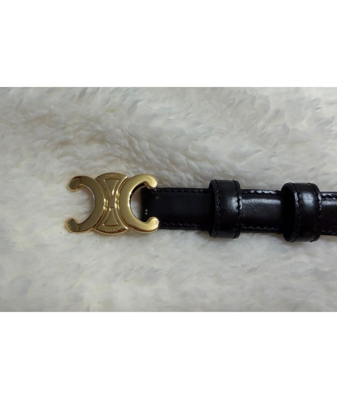 CELINE Черный кожаный ремень, фото 6