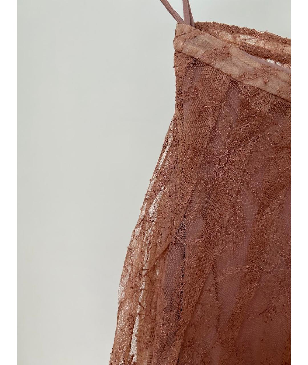 CHRISTIAN DIOR Бежевая кружевная юбка миди, фото 3