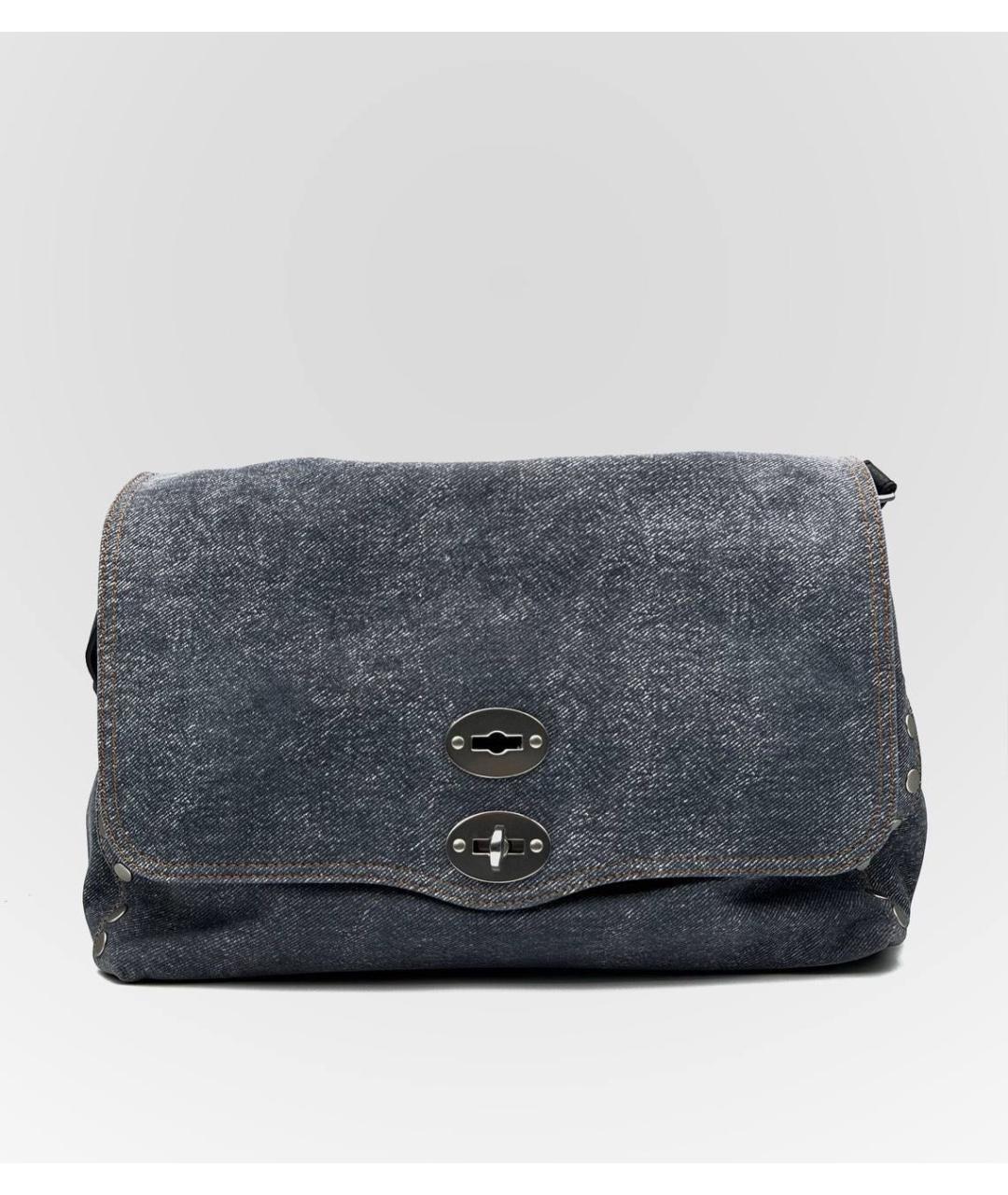 ZANELLATO Синяя тканевая сумка с короткими ручками, фото 8
