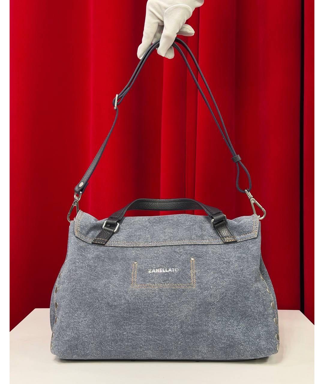 ZANELLATO Синяя тканевая сумка с короткими ручками, фото 7