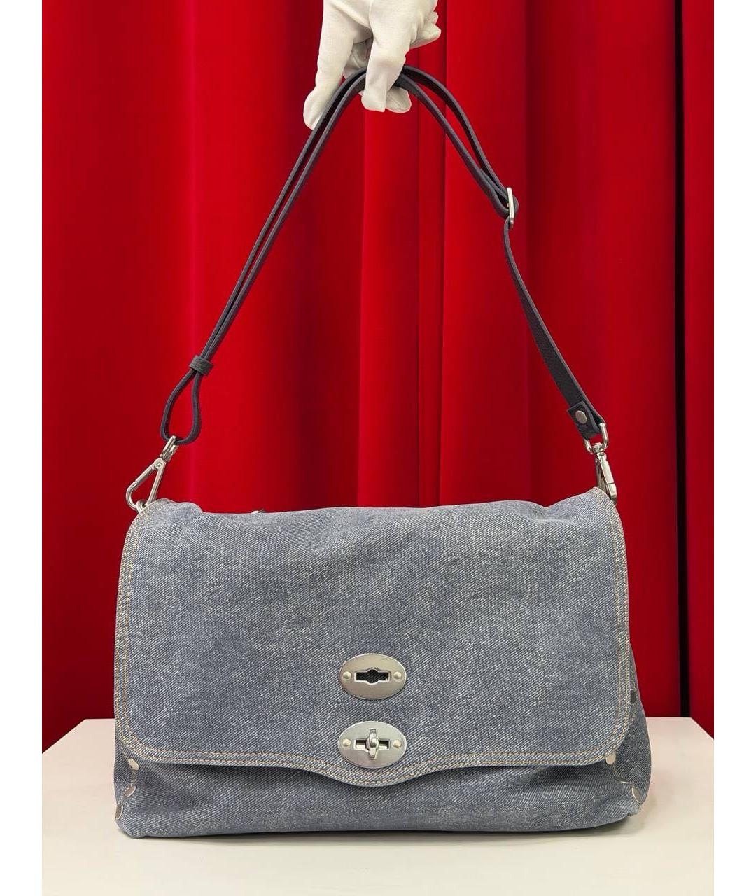 ZANELLATO Синяя тканевая сумка с короткими ручками, фото 6