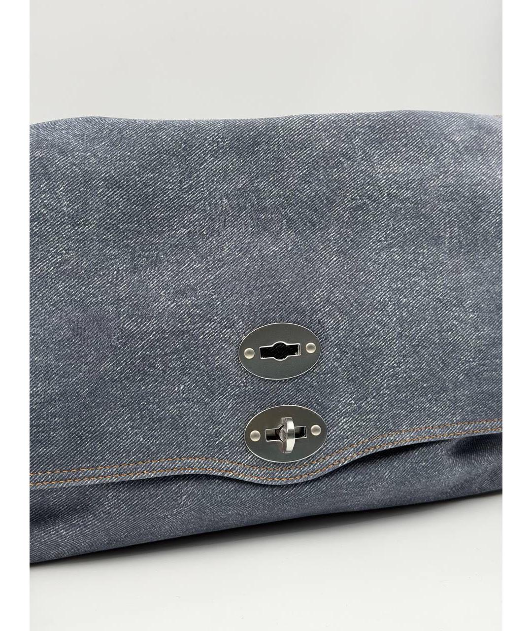 ZANELLATO Синяя тканевая сумка с короткими ручками, фото 3