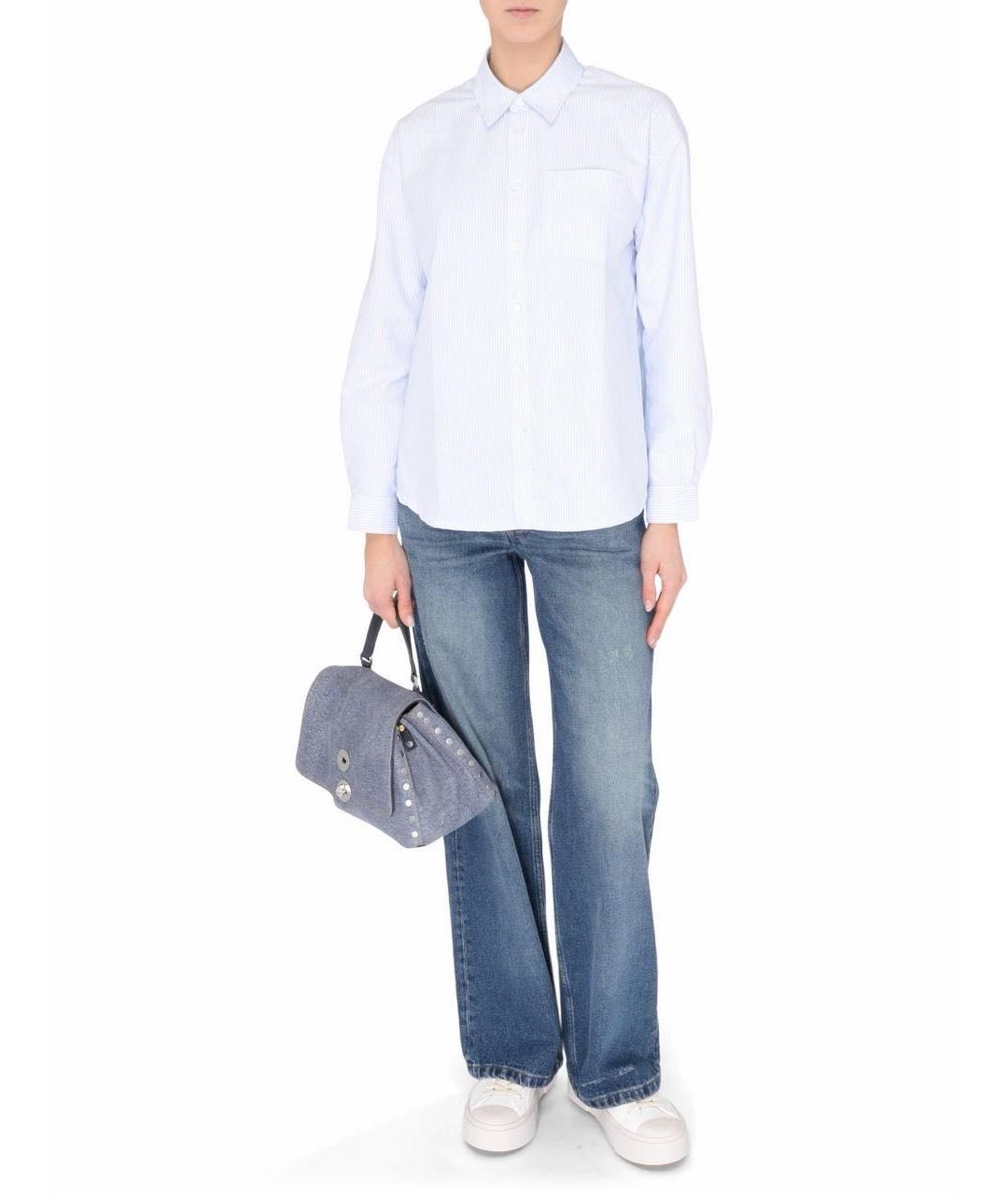 ZANELLATO Синяя тканевая сумка с короткими ручками, фото 5