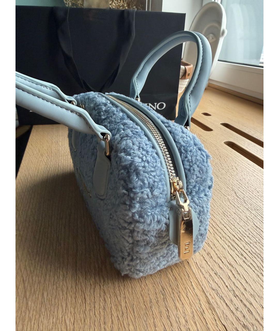 ERMANNO FIRENZE Голубая синтетическая сумка с короткими ручками, фото 3