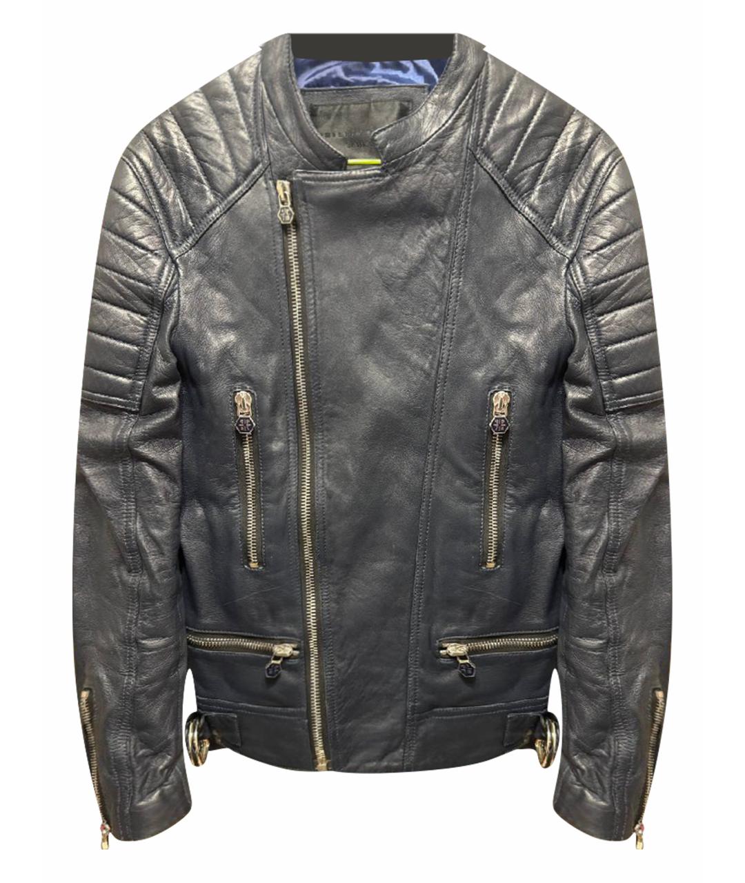 PHILIPP PLEIN Черная кожаная куртка, фото 1