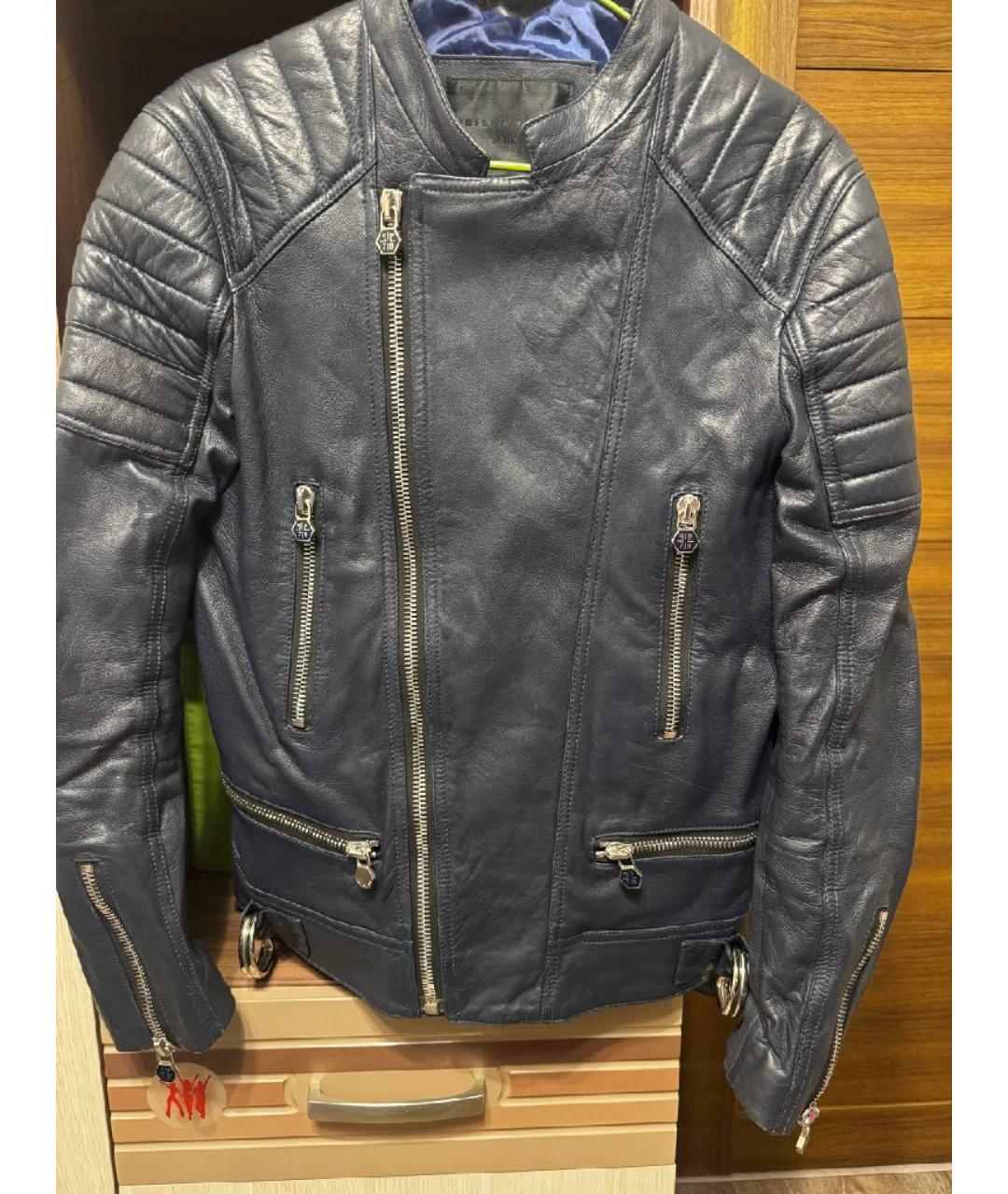 PHILIPP PLEIN Черная кожаная куртка, фото 7