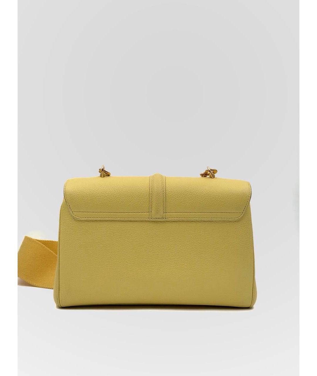 CELINE Желтая кожаная сумка через плечо, фото 2