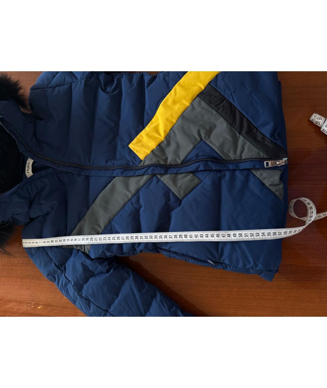 FENDI Темно-синий полиэстеровый пуховик, фото 6