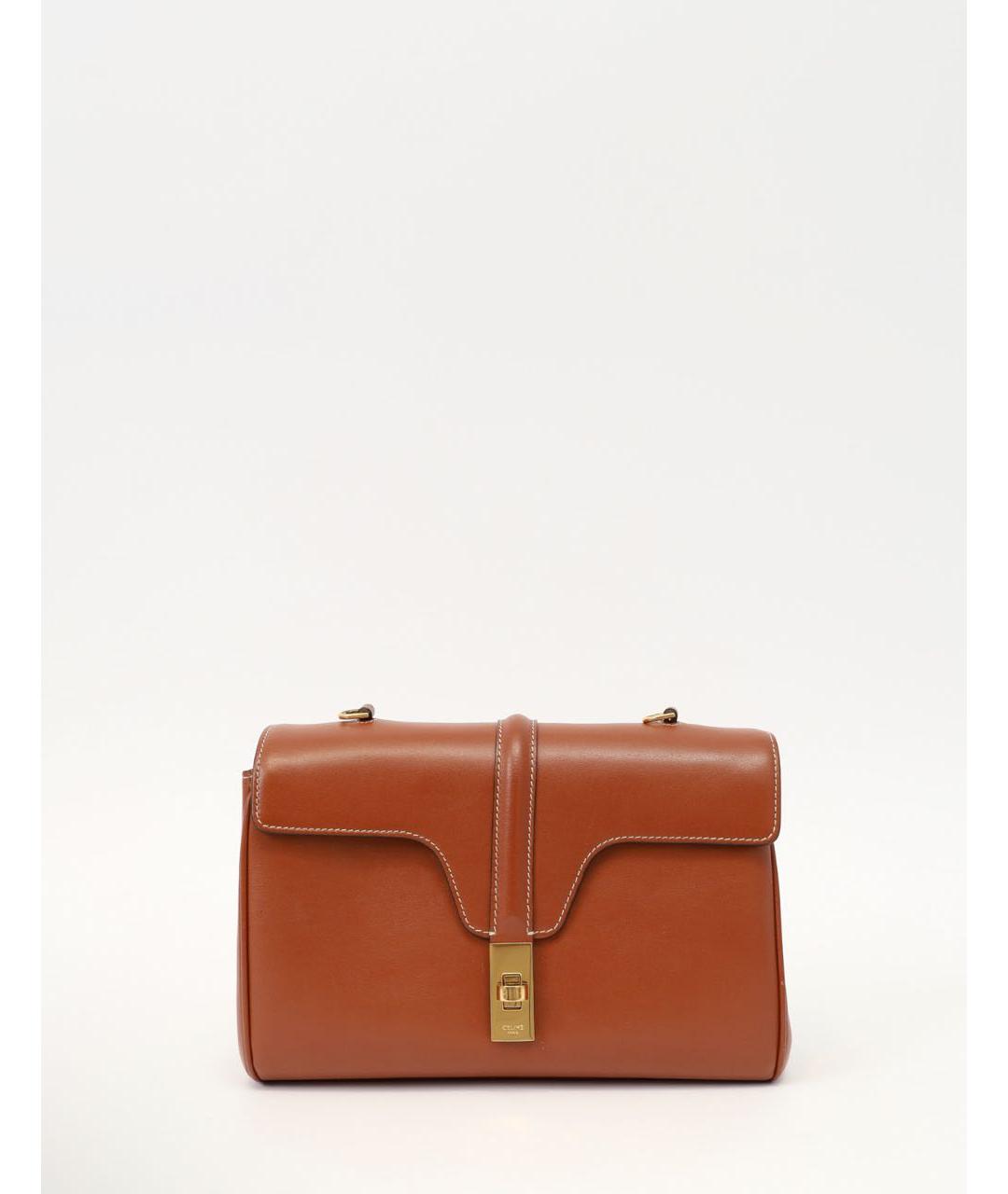 CELINE Коричневая кожаная сумка через плечо, фото 9