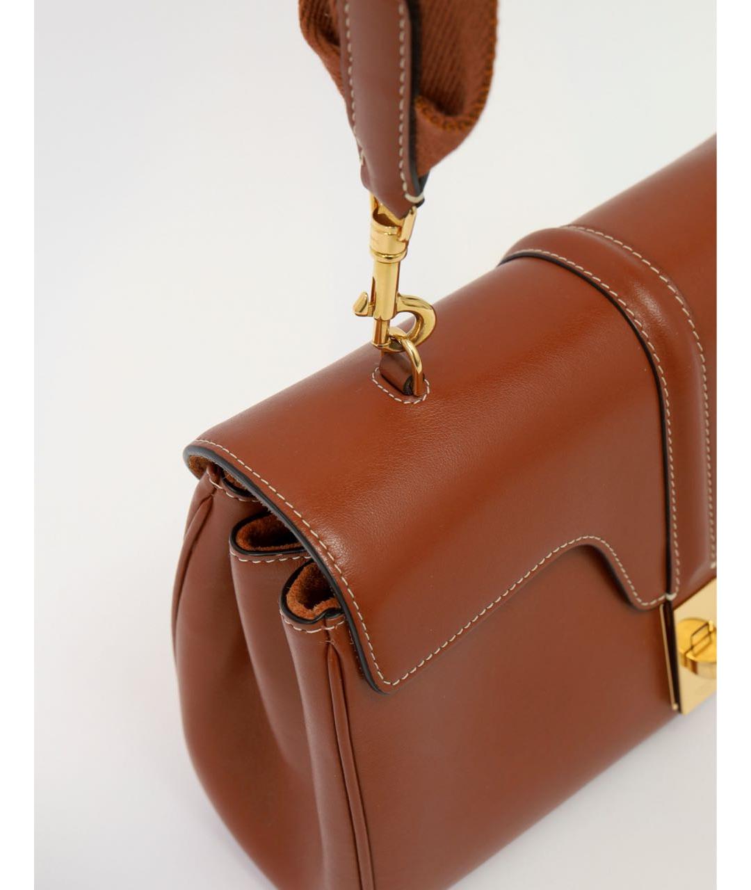CELINE Коричневая кожаная сумка через плечо, фото 7
