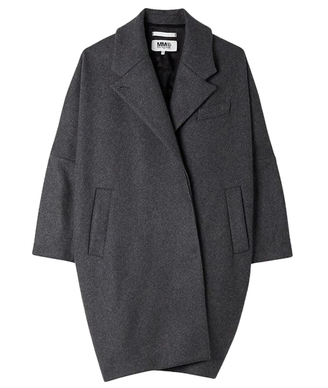 MM6 MAISON MARGIELA Антрацитовое шерстяное пальто, фото 1