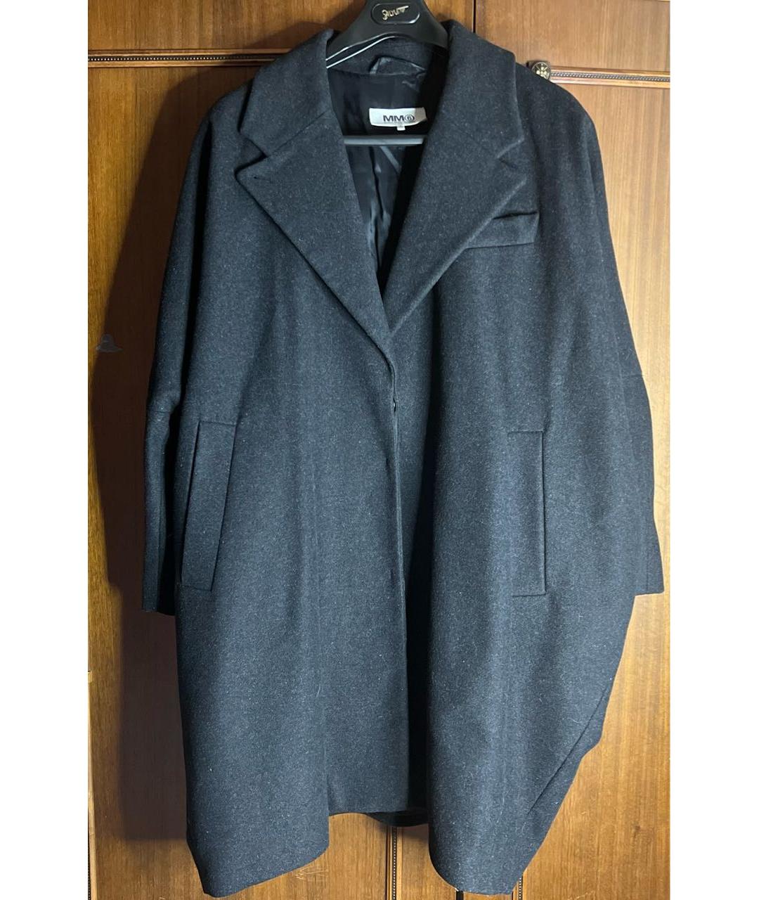 MM6 MAISON MARGIELA Антрацитовое шерстяное пальто, фото 9