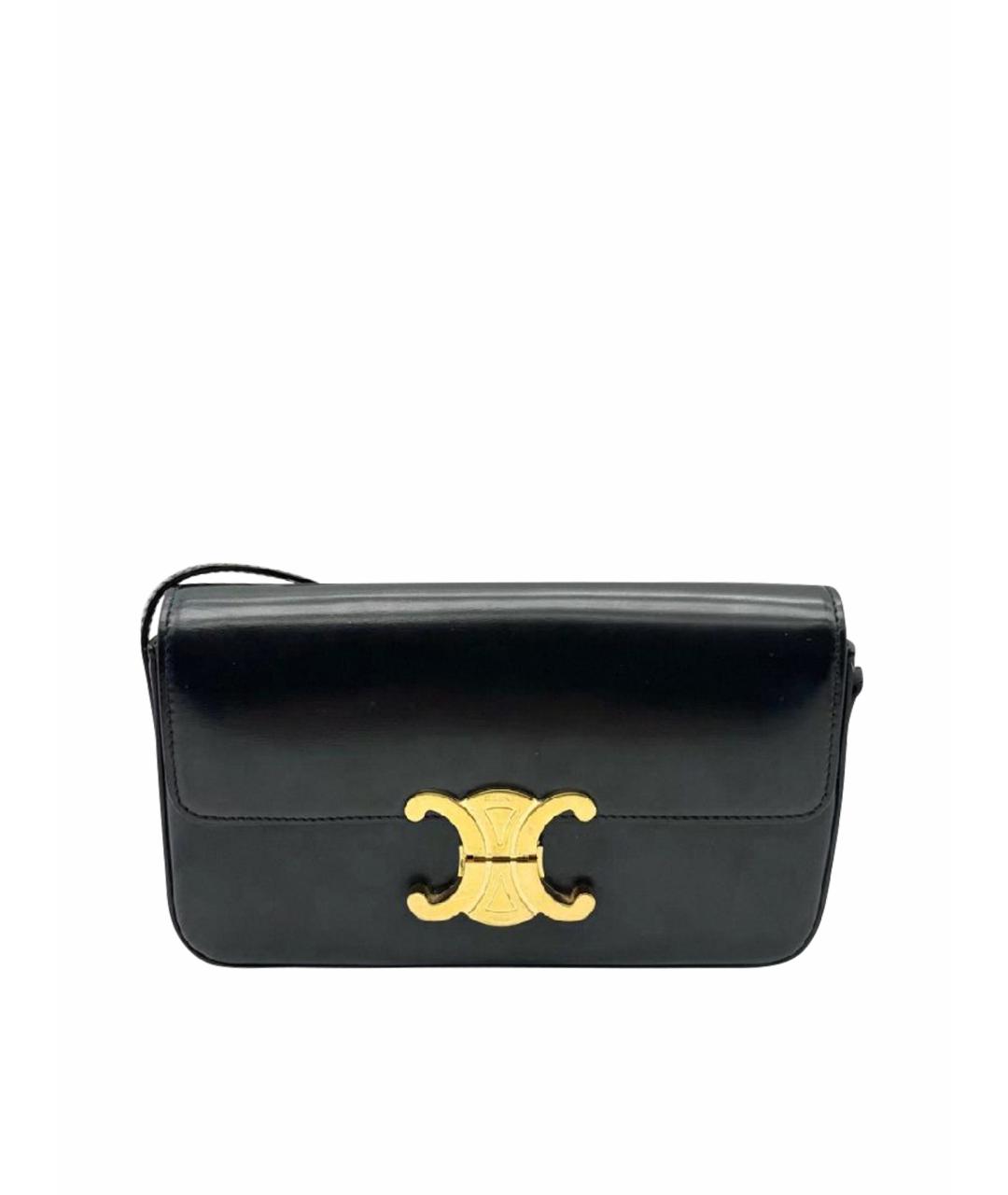 CELINE Черная кожаная сумка через плечо, фото 1