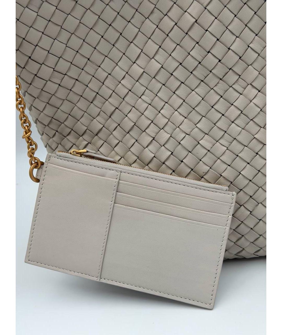 BOTTEGA VENETA Бежевая кожаная сумка тоут, фото 3