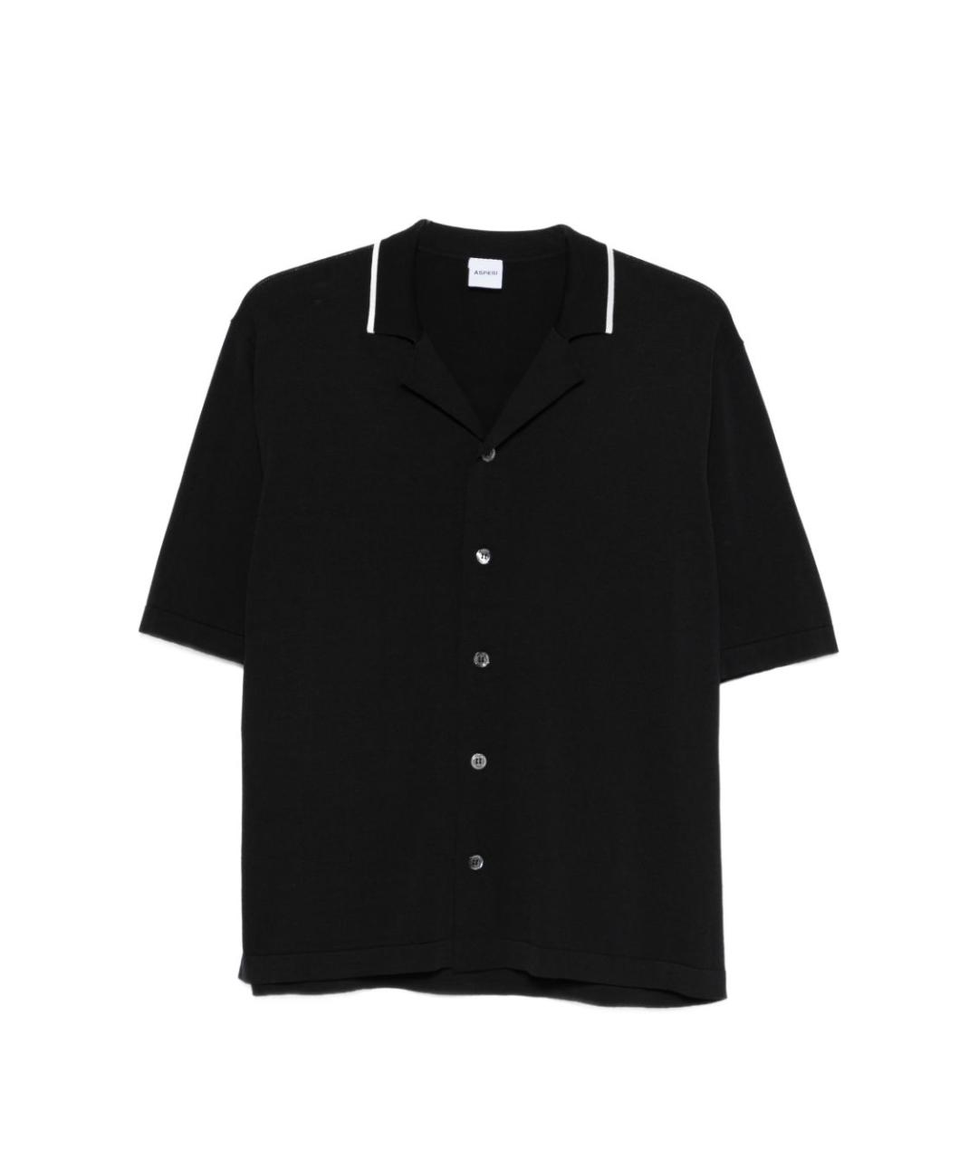 ASPESI Черная хлопковая кэжуал рубашка, фото 1
