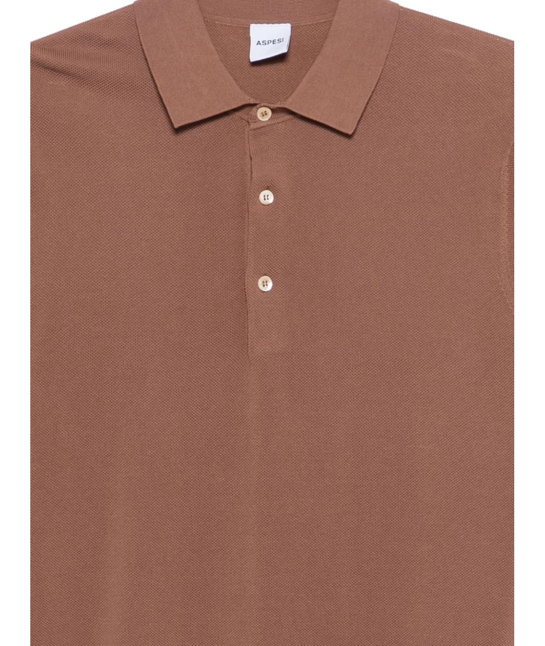 ASPESI Коричневая хлопковая футболка, фото 2