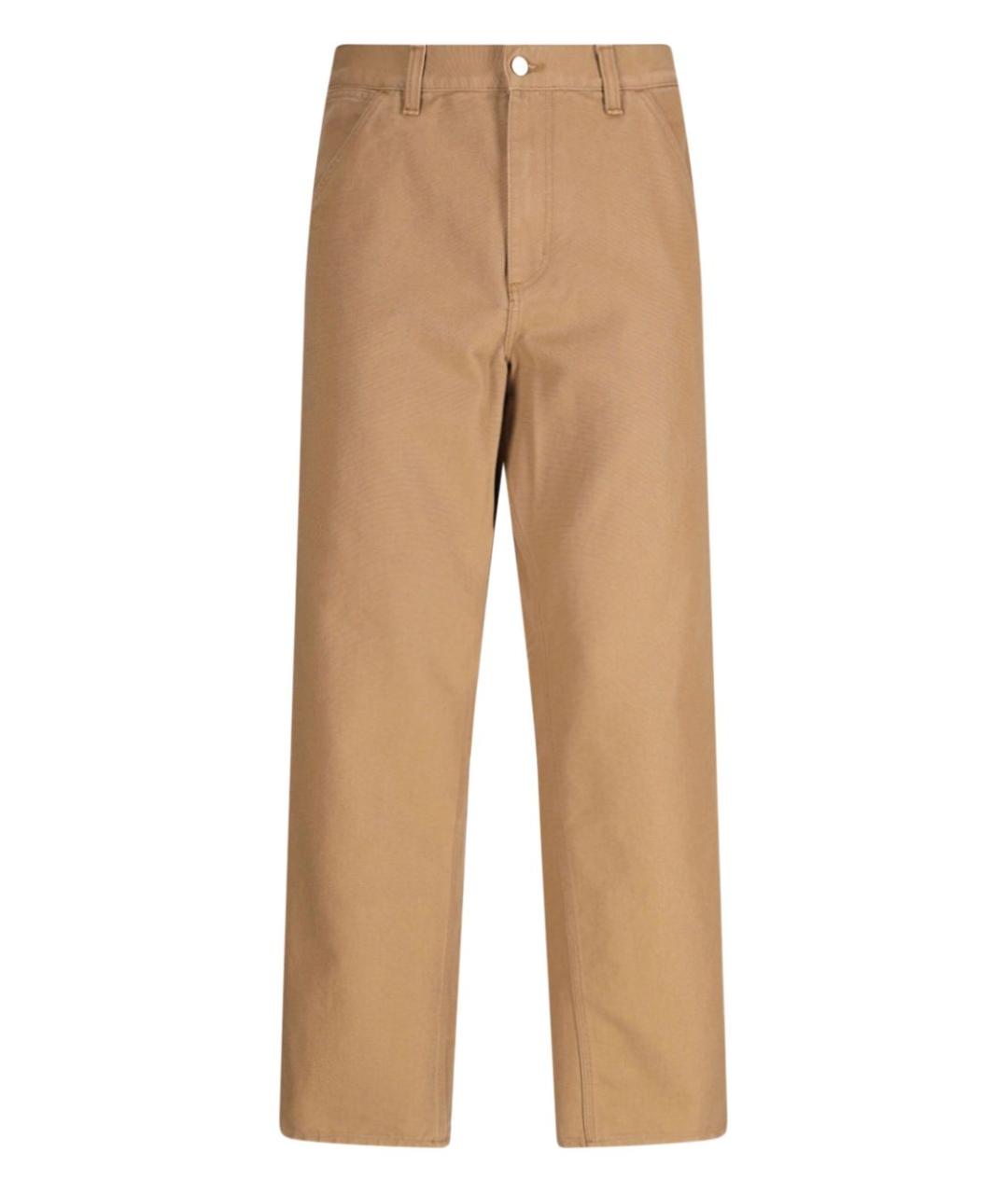 CARHARTT WIP Коричневые хлопковые прямые джинсы, фото 1