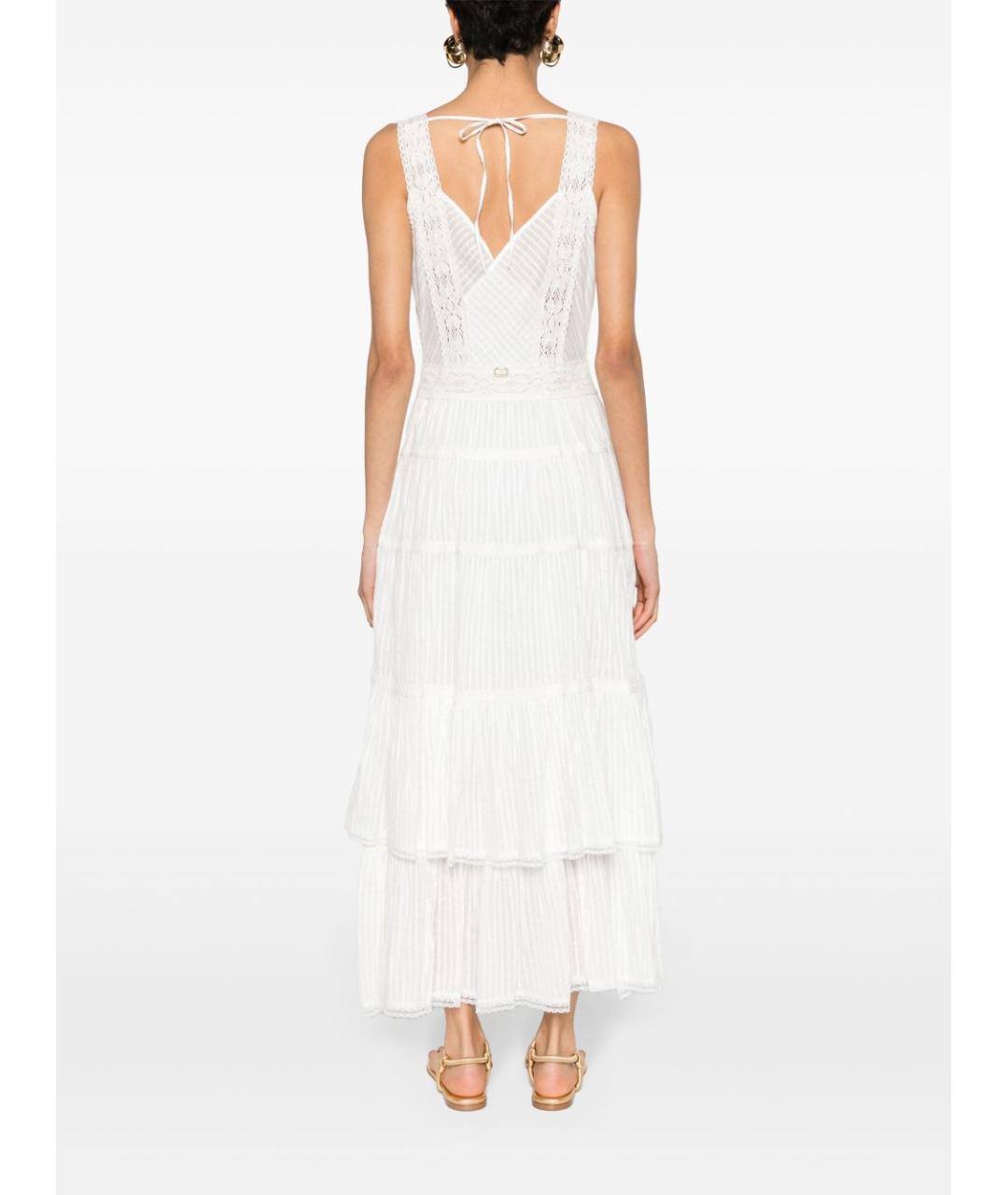 TWIN-SET Белое хлопковое повседневное платье, фото 4