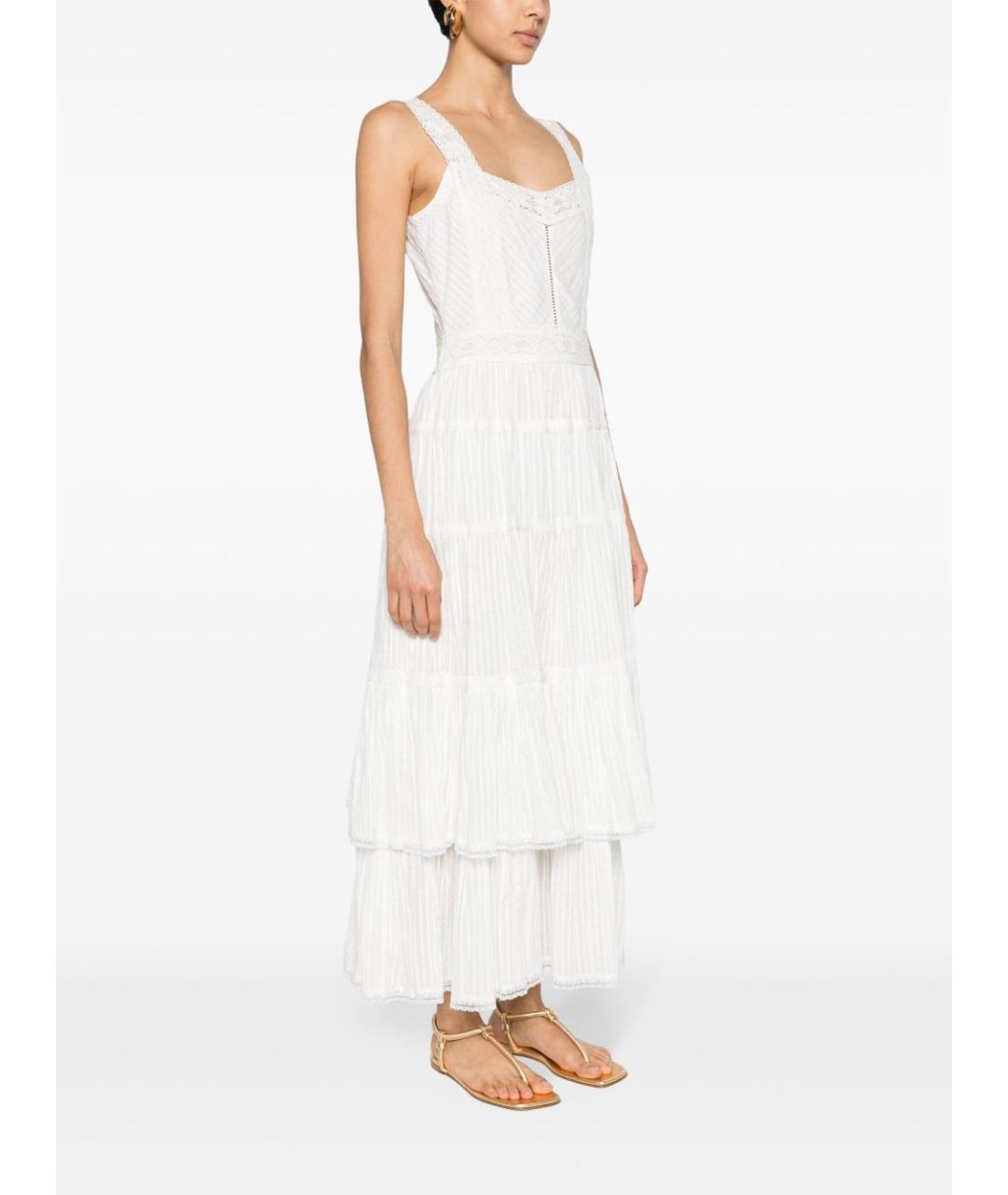 TWIN-SET Белое хлопковое повседневное платье, фото 3