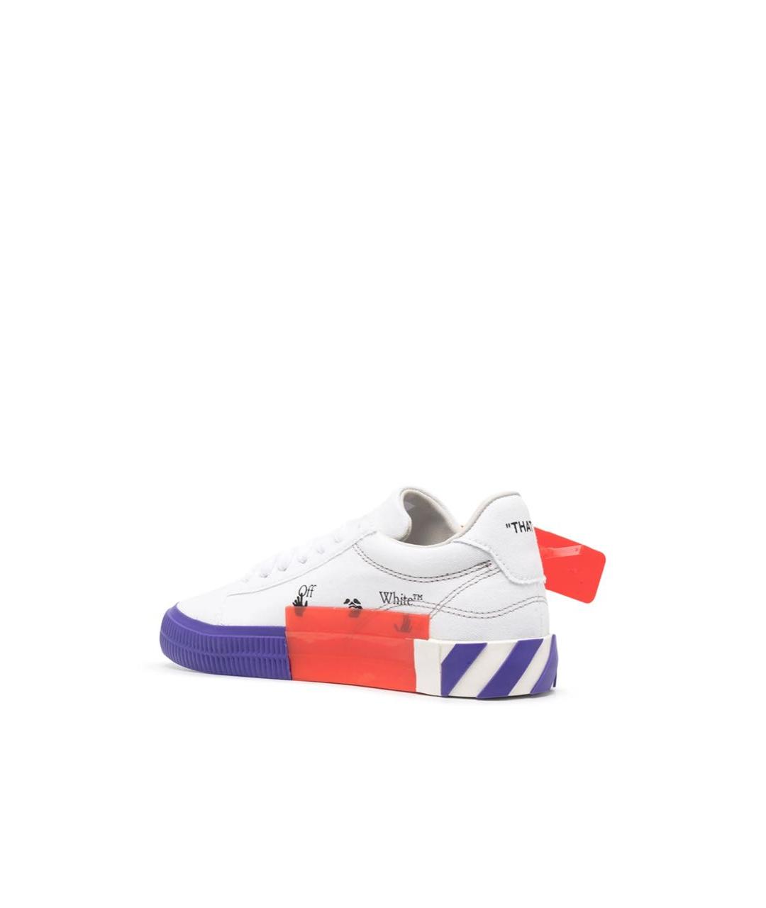 OFF-WHITE Белые текстильные кеды, фото 3