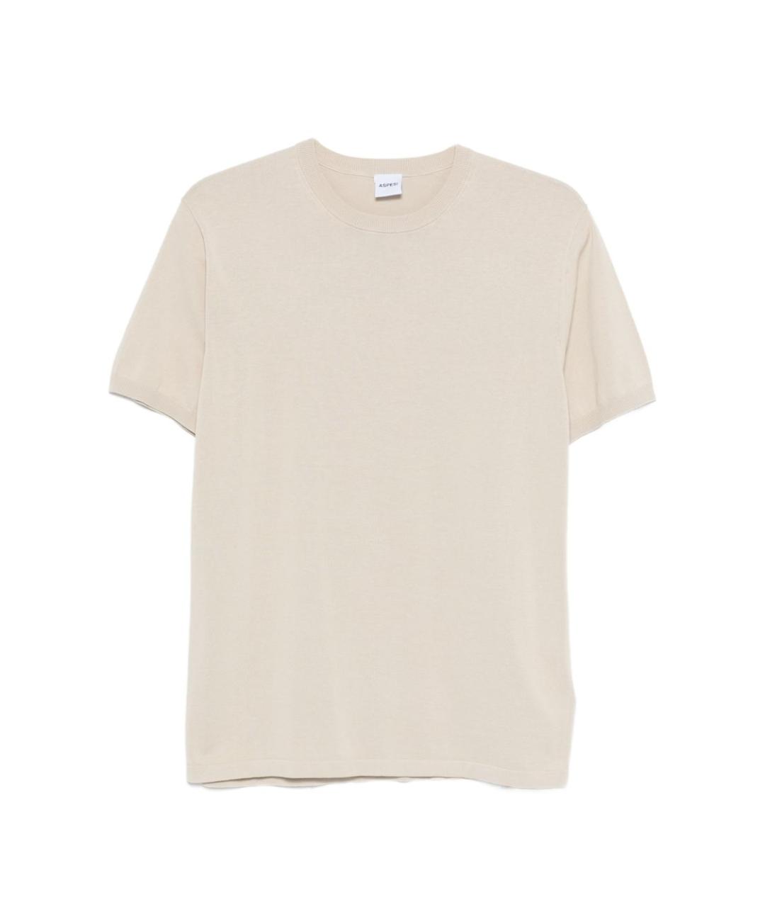 ASPESI Бежевая хлопковая футболка, фото 1