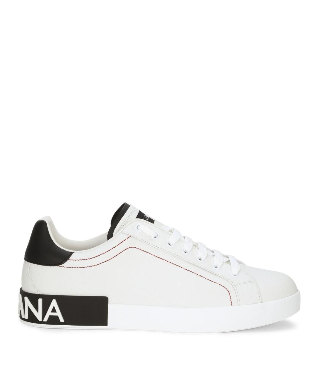 DOLCE&GABBANA Белые кожаные низкие кроссовки / кеды, фото 1