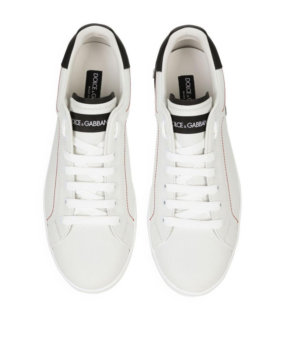 DOLCE&GABBANA Белые кожаные низкие кроссовки / кеды, фото 4