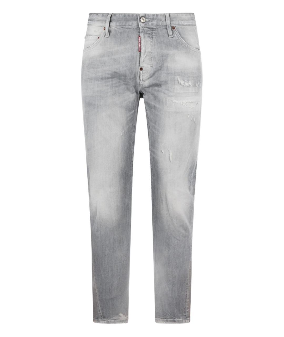 DSQUARED2 Серые хлопковые прямые джинсы, фото 1