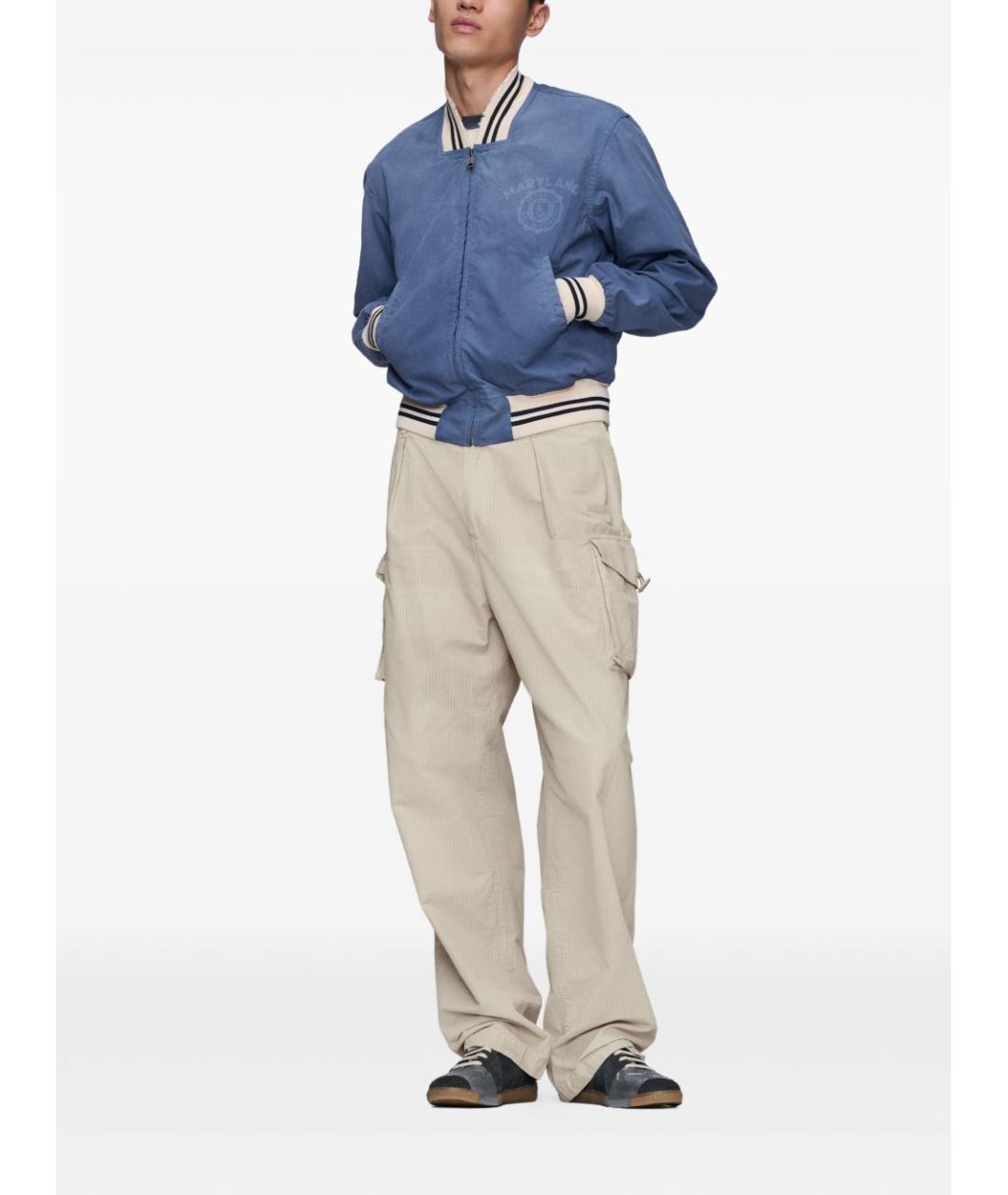 MAISON MARGIELA Бежевые хлопковые повседневные брюки, фото 5