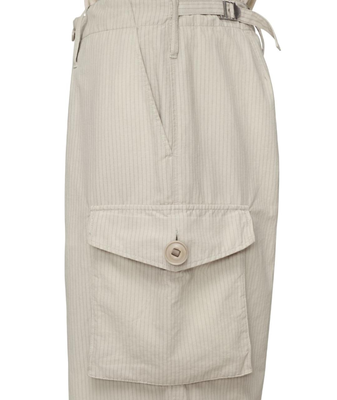 MAISON MARGIELA Бежевые хлопковые повседневные брюки, фото 2