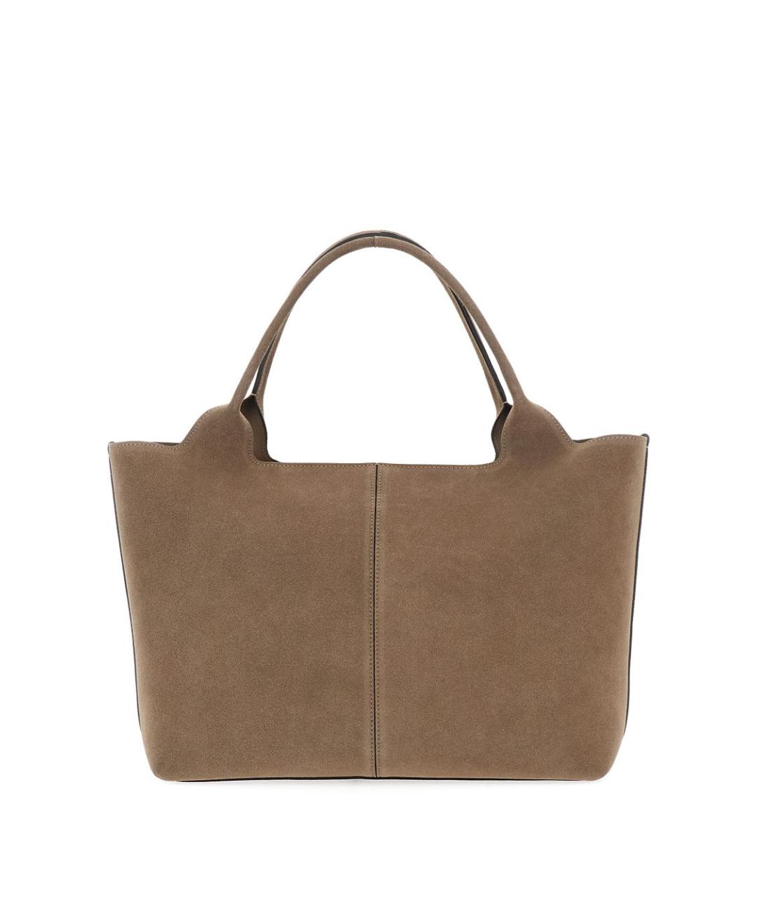 TOD'S Бежевая кожаная сумка тоут, фото 2