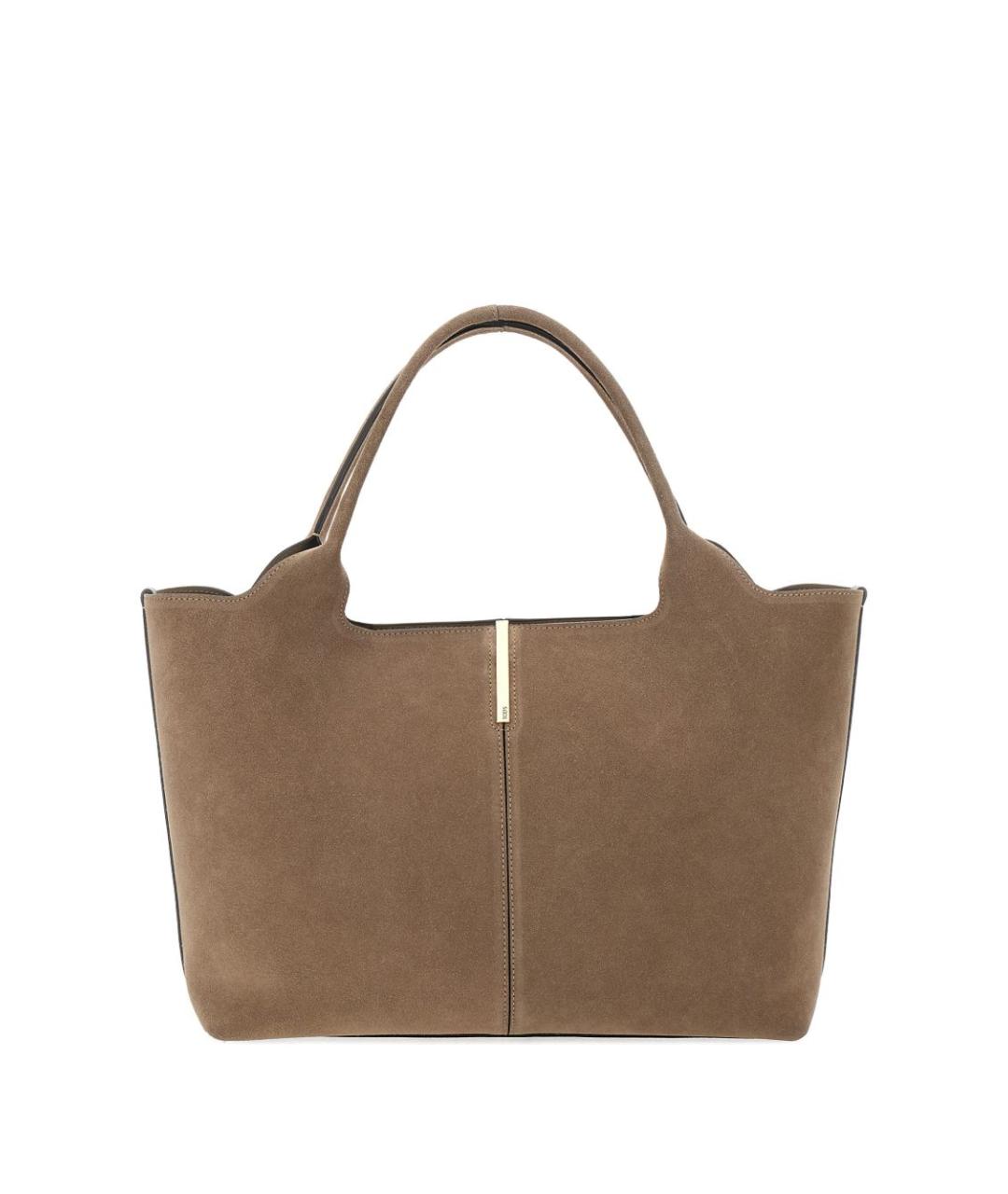 TOD'S Бежевая кожаная сумка тоут, фото 1