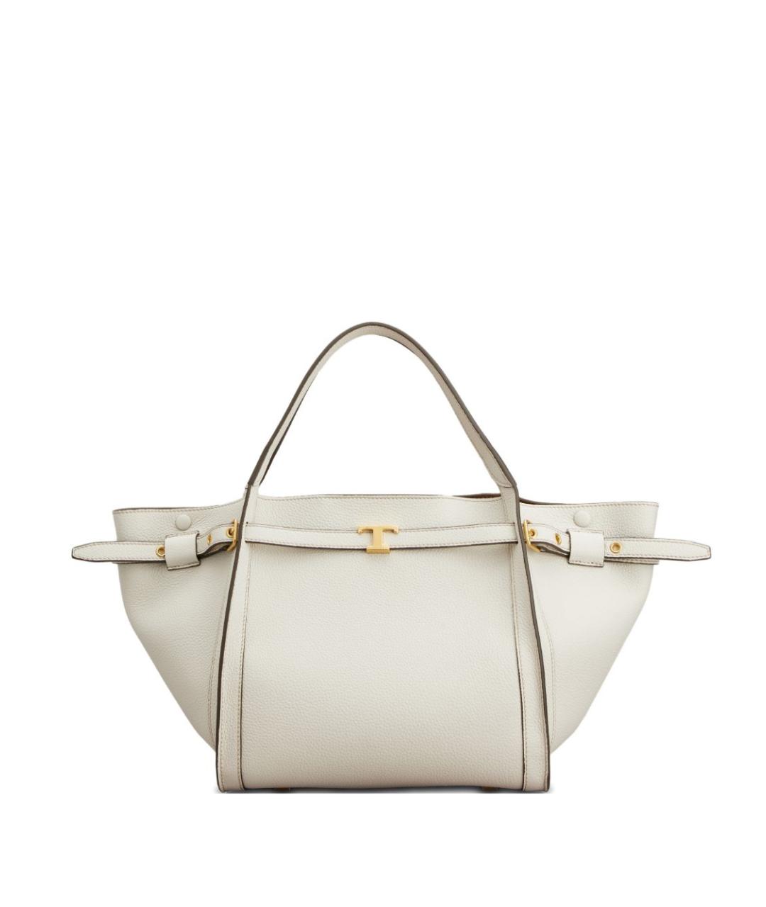 TOD'S Белая кожаная сумка тоут, фото 1