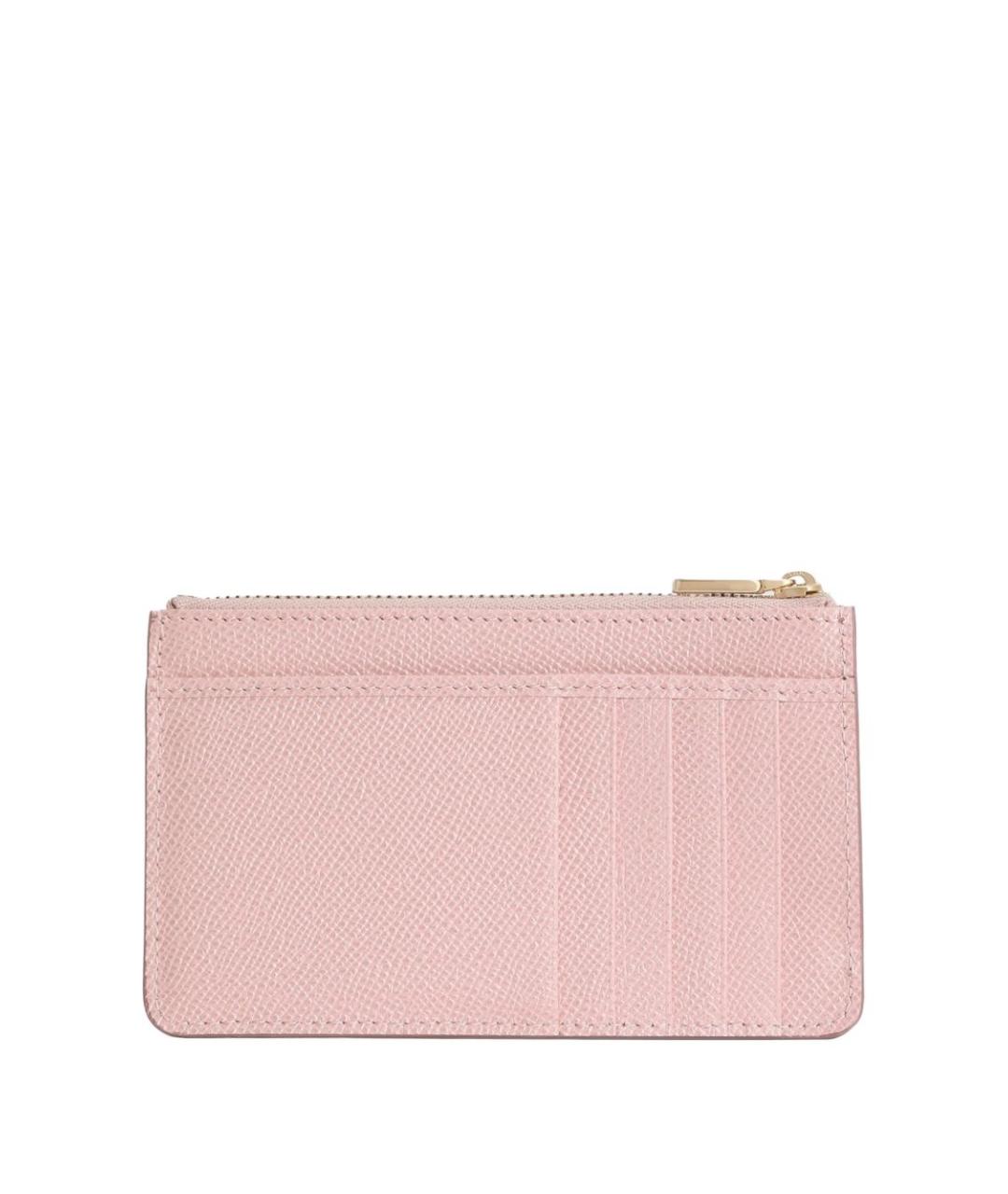 DOLCE&GABBANA Розовый кожаный кардхолдер, фото 2