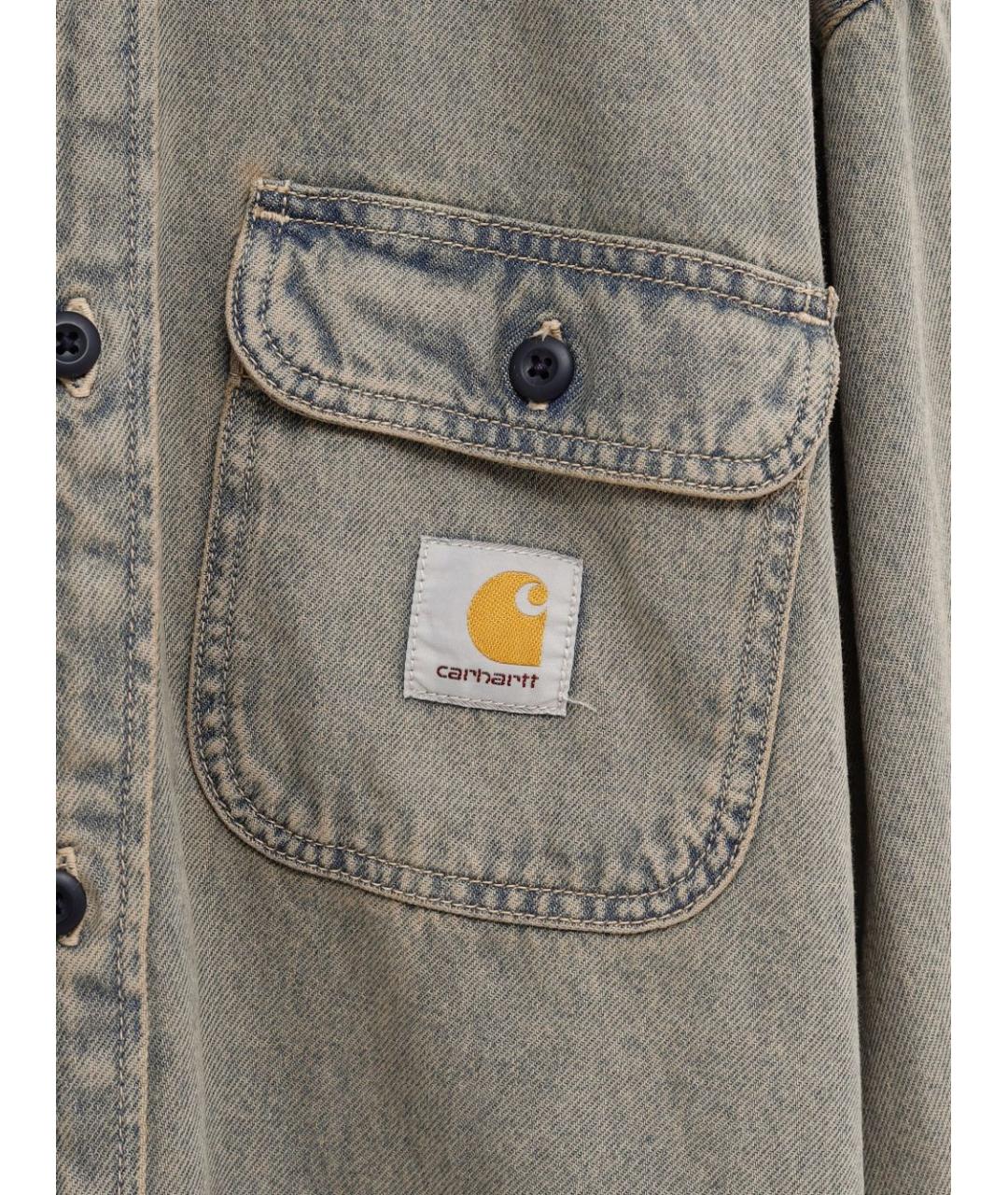 CARHARTT WIP Синяя хлопковая кэжуал рубашка, фото 2