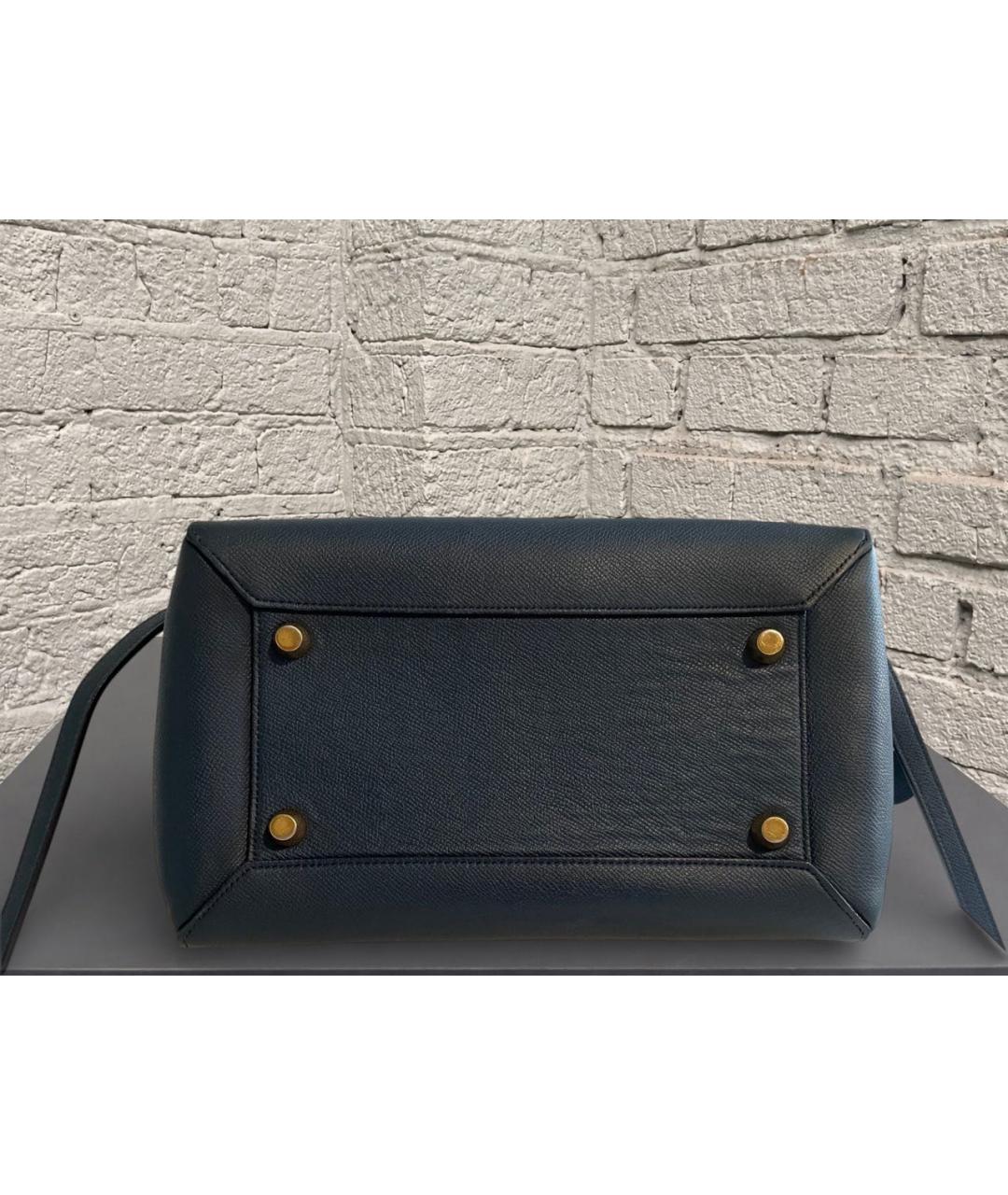 CELINE Темно-синяя кожаная сумка через плечо, фото 6