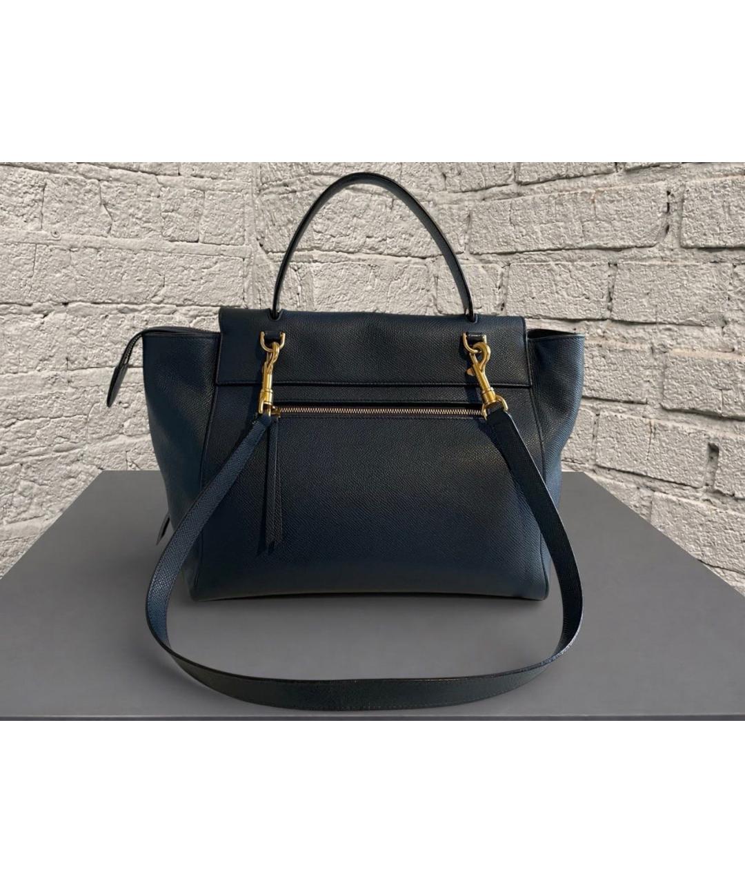 CELINE Темно-синяя кожаная сумка через плечо, фото 3