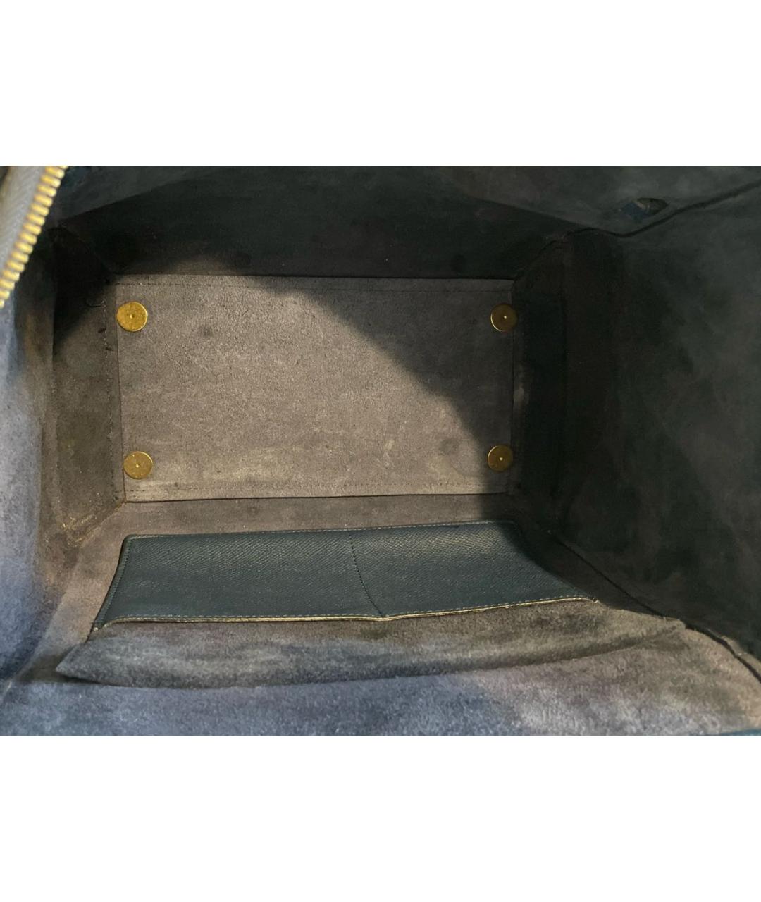 CELINE Темно-синяя кожаная сумка через плечо, фото 7