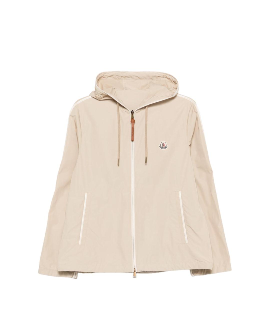 MONCLER Бежевая полиэстеровая куртка, фото 1