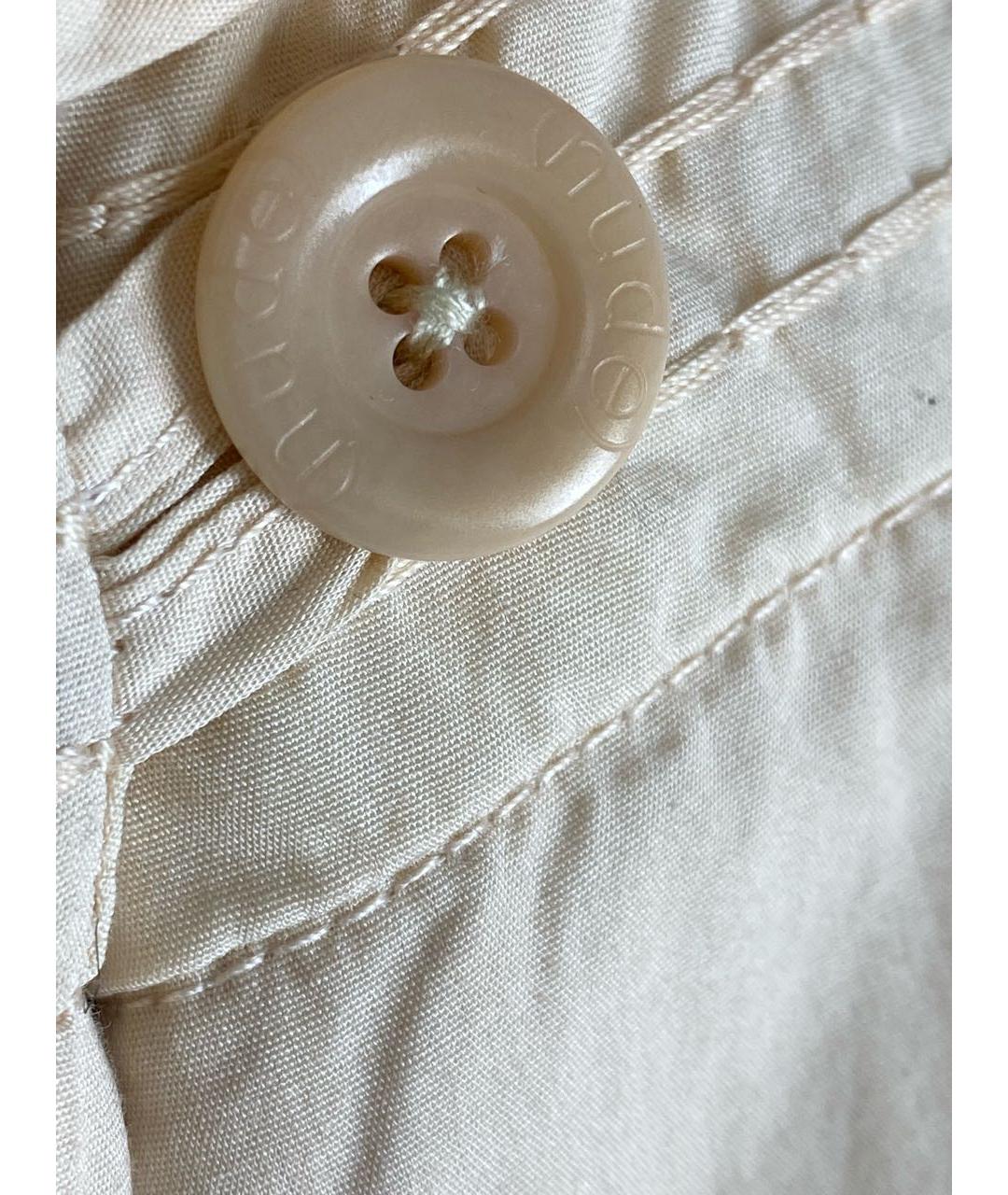 NUDE Бежевые хлопковые брюки широкие, фото 4