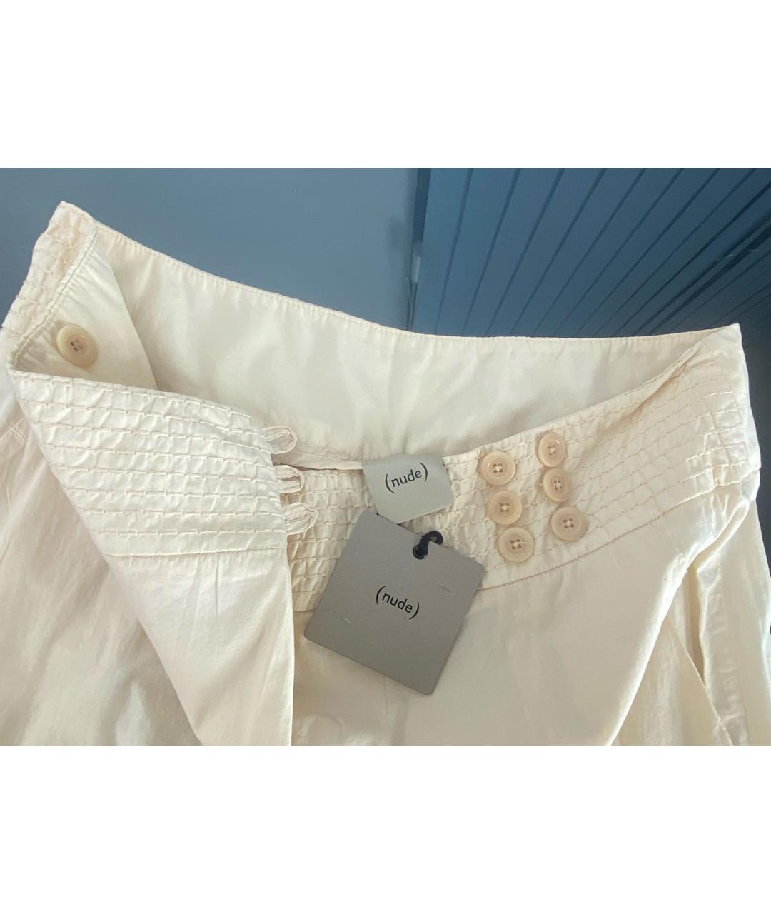 NUDE Бежевые хлопковые брюки широкие, фото 3