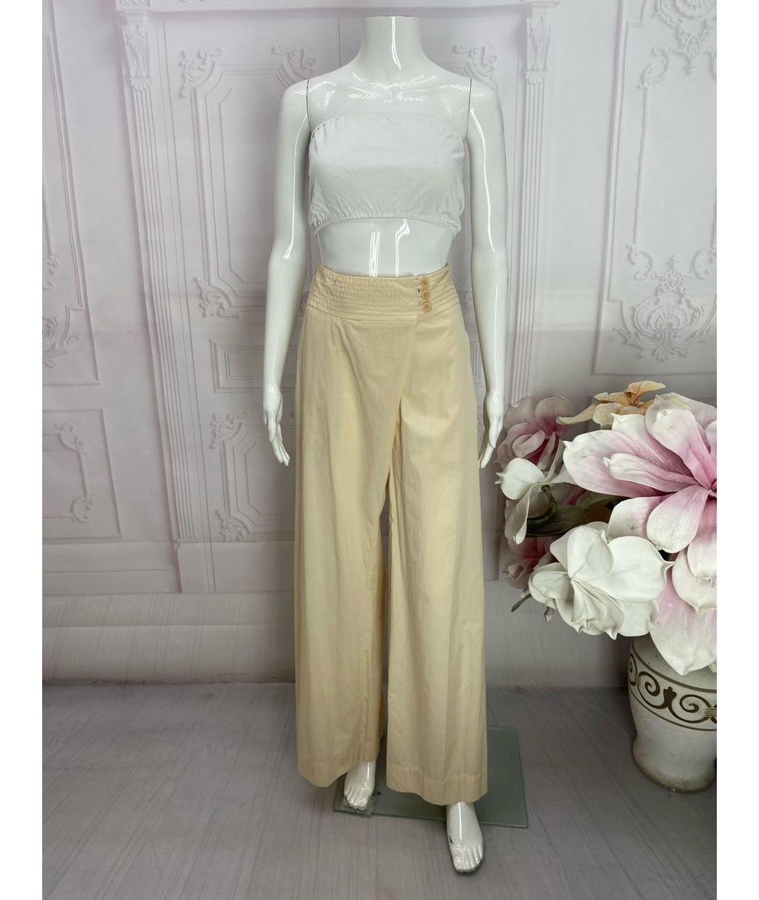 NUDE Бежевые хлопковые брюки широкие, фото 8