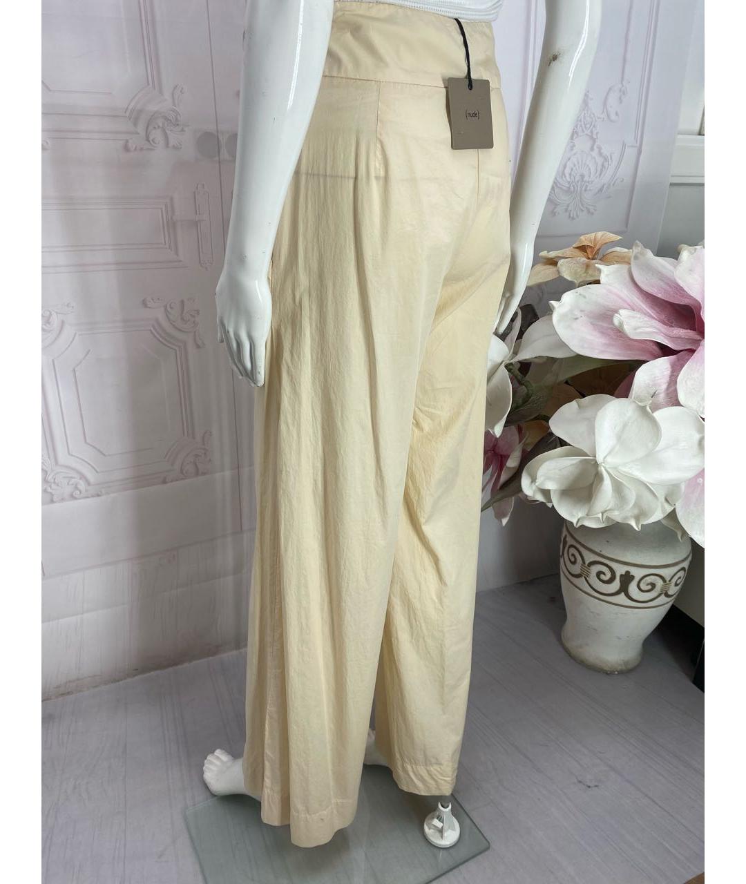 NUDE Бежевые хлопковые брюки широкие, фото 6