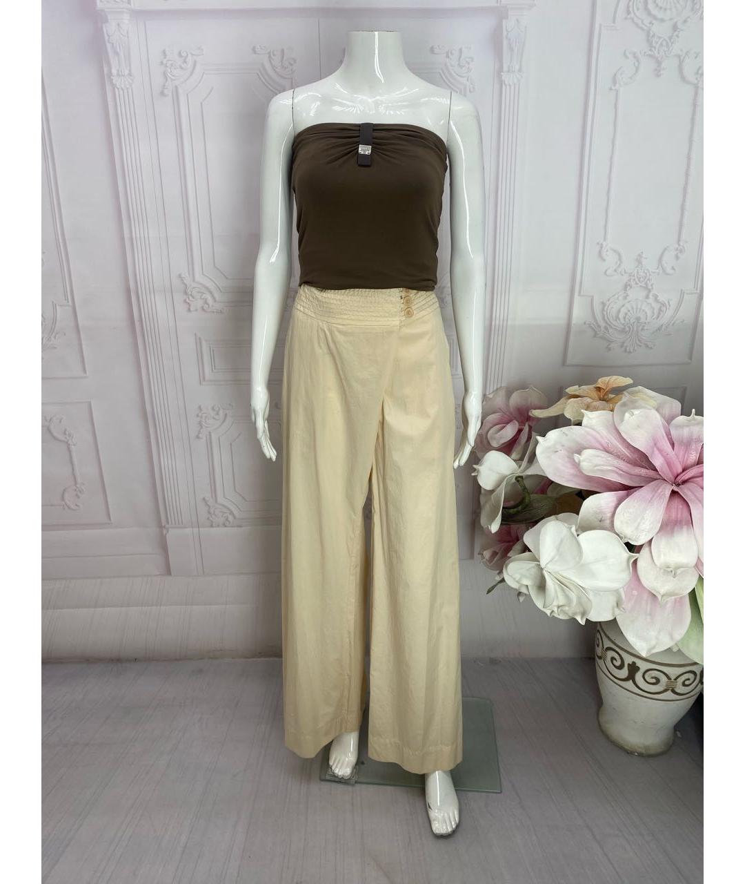 NUDE Бежевые хлопковые брюки широкие, фото 5