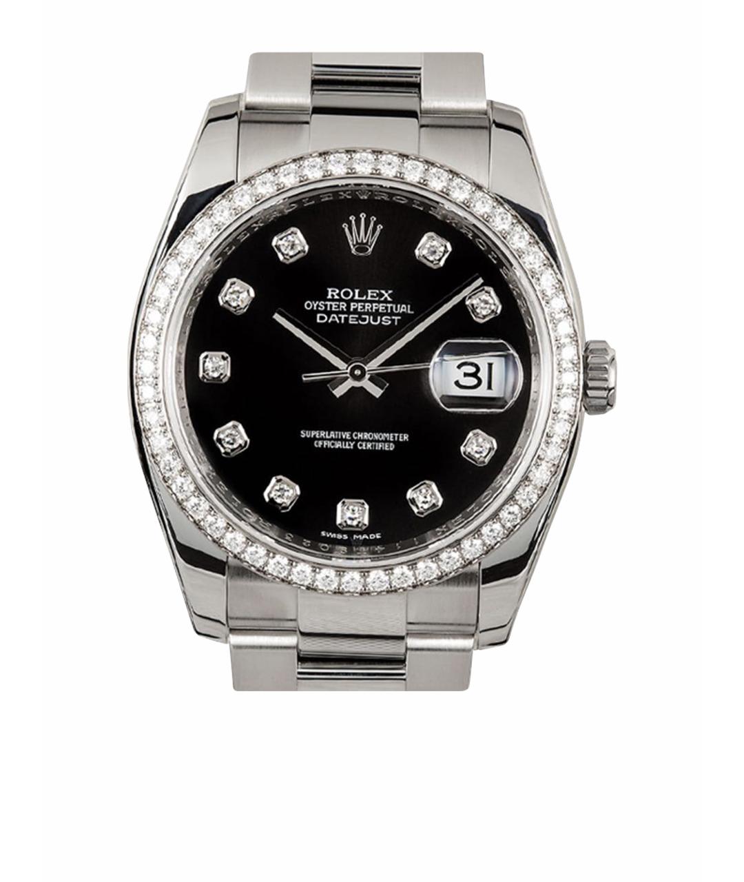 ROLEX Черные металлические часы, фото 1