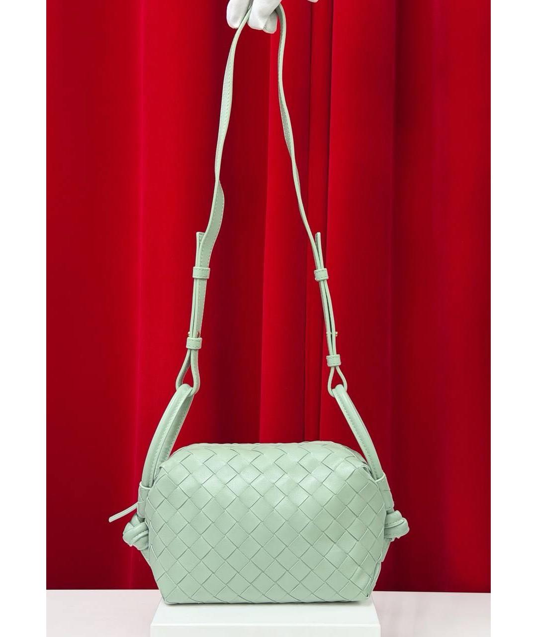 BOTTEGA VENETA Салатовая кожаная сумка через плечо, фото 5